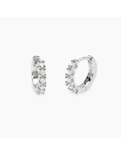 Pendientes Mabina plata 925 en forma de aro con diamantes de laboratorio – Ref. 563904 | Joyería My Diamond