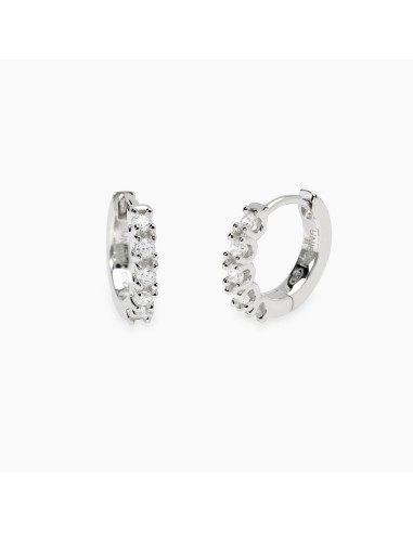 Pendientes Mabina plata 925 en forma de aro con diamantes de laboratorio – Ref. 563904 | Joyería My Diamond