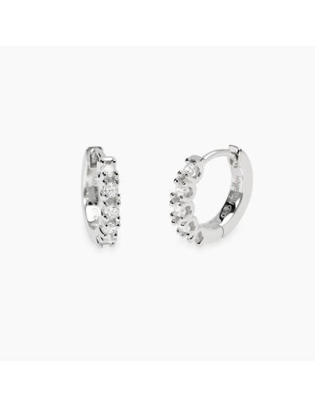 Pendientes Mabina plata 925 en forma de aro con diamantes de laboratorio – Ref. 563904 | Joyería My Diamond