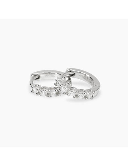 Pendientes Mabina plata 925 en forma de aro con diamantes de laboratorio – Ref. 563904 | Joyería My Diamond