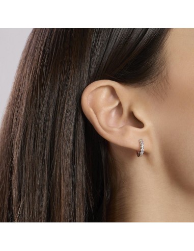 Pendientes Mabina plata 925 en forma de aro con diamantes de laboratorio – Ref. 563904 | Joyería My Diamond