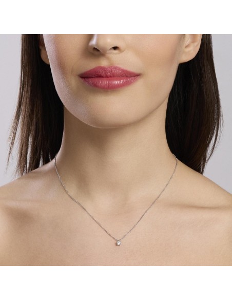 Gargantilla Mabina de diamantes cultivados en laboratorio Mi diamante 553816 – Collar de plata 925 con diamante lab‑grown 0,20 c