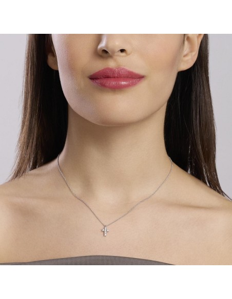 Colgante Mabina My Diamond en Plata 925 con Diamantes Lab‑Grown 0,16 ct – Cruz Ref. 553800