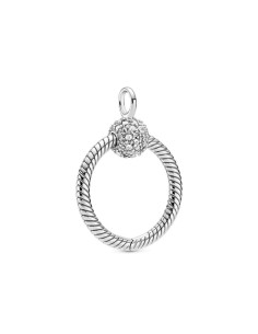 Colgante O Pandora Moments en plata de ley  en Pavé 2