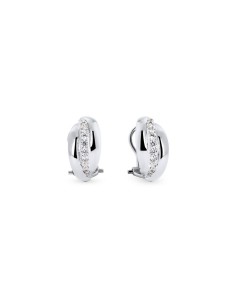 Pendientes Semiluna con circonitas | Diseño elegante en baño de plata