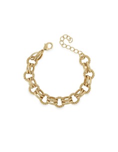 Pulsera Eslabones Relief | Diseño con eslabones entrelazados baño de oro 18 k