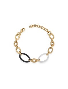 Pulsera Eslabones Foclar Bicolor | Baño de oro 18 k y diseño moderno