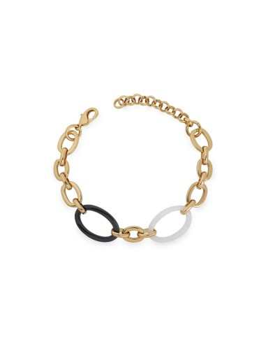 Pulsera Eslabones Foclar Bicolor | Baño de oro 18 k y diseño moderno