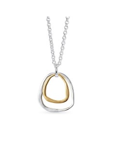 Colgante moderno bicolor con formas orgánicas | Baño plata y oro 18 k