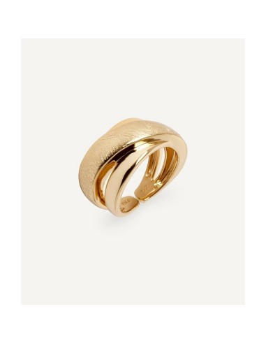 Anillo Tiras con Textura en Acero Dorado – Colección ARC | VIDAL & VIDAL