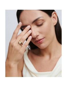 Anillo Tiras Texturizadas en Acero Dorado – Colección ARC | VIDAL & VIDAL 2