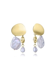 Pendientes Viceroy 15187E01012 en acero dorado y perlas naturales – Elegancia femenina