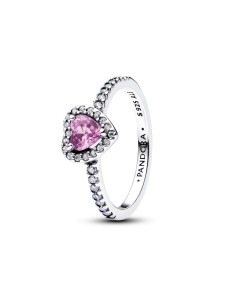 Anillo de plata con corazón lila y circonitas Pandora – 198421C12