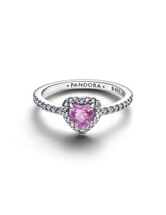 Anillo de plata con corazón lila y circonitas Pandora – 198421C12 2