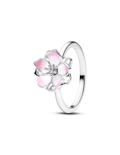 Anillo Pandora flor de cerezo con esmalte rosa en plata de ley – 194371C01