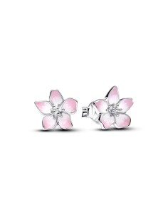 Pendientes Pandora flor de cerezo con esmalte rosa en plata de ley – 294370C01