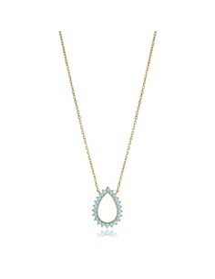 Colgante Viceroy Jewels de plata de ley chapada en oro con piedras turquesa