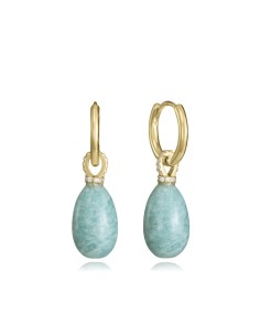 Pendientes Viceroy Jewels de plata de ley con baño de oro y piedra azul colgante