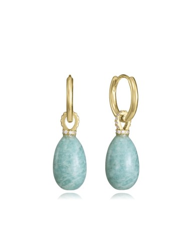 Pendientes Viceroy Jewels de plata de ley con baño de oro y piedra azul colgante