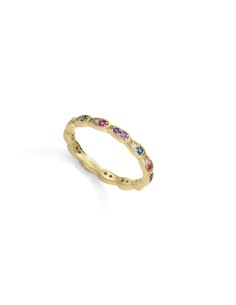 Anillo Viceroy Jewels de plata de ley con baño de oro y circonitas de colores