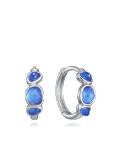 Pendientes Viceroy Jewels de aro en plata de ley con piedras azules facetadas