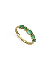 Anillo Viceroy Jewels de plata de ley chapada en oro con piedras verdes facetadas