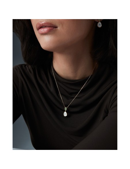 Colgante Viceroy Jewels de plata de ley chapada en oro con piedra blanca y circonitas verdes