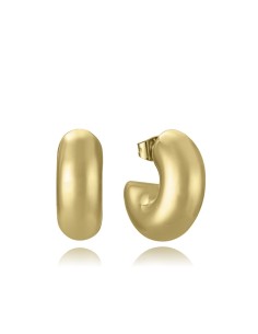 Pendientes Viceroy Fashion acero IP dorado tipo aro ancho diseño ovalado