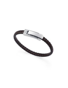 Pulsera Viceroy Fashion de piel trenzada marrón y acero para hombre