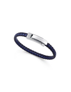 Pulsera Viceroy Fashion de piel trenzada azul y negra con cierre de acero