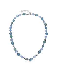 Collar Viceroy Fashion de acero con piedras azules y verdes naturales