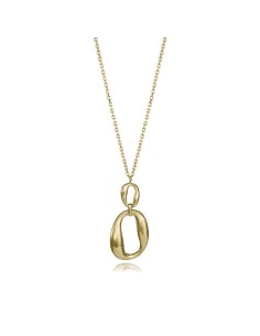 Collar Viceroy Fashion de acero IP dorado con colgante doble ovalado