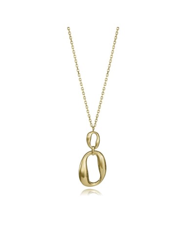 Collar Viceroy Fashion de acero IP dorado con colgante doble ovalado