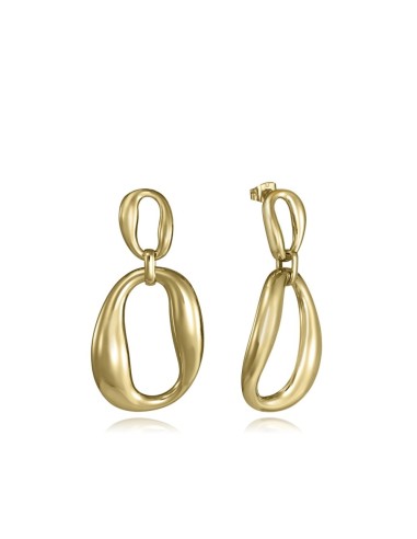Pendientes Viceroy Fashion de acero IP dorado con diseño ovalado doble