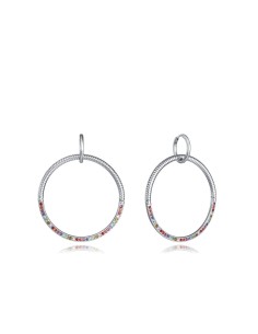 Pendientes Viceroy Fashion de acero tipo aro con circonitas de colores