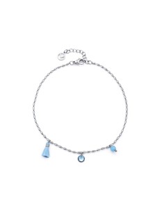 Pulsera Viceroy Fashion de acero con cristal azul y borla decorativa