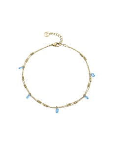 Tobillera Viceroy Fashion de acero IP dorado con cristales azules