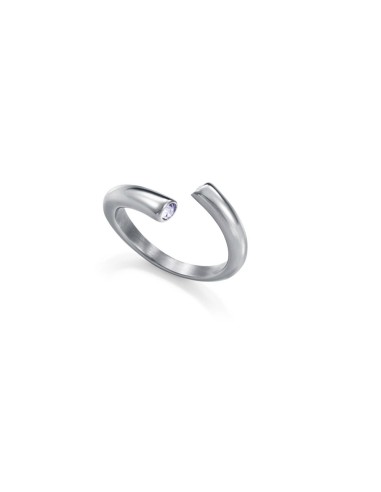 Anillo Viceroy Fashion de acero abierto con circonita lila