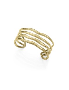Pulsera Viceroy Fashion rígida de acero IP dorado con diseño ondulado