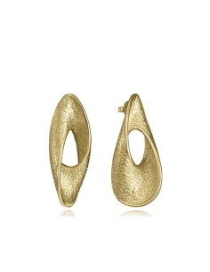 Pendientes Viceroy Fashion de acero IP dorado con diseño ovalado texturizado