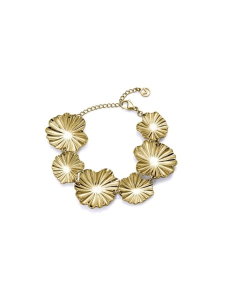 Pulsera Viceroy Fashion de acero IP dorado con diseño de flores