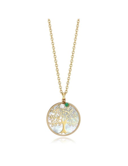 Colgante de Viceroy Fashion en acero dorado con arbol de la vida y madre perla para mujer