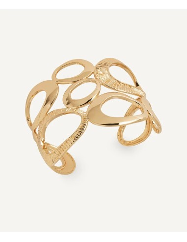Pulsera Vidal & Vidal dorada diseño calado geométrico en metal con baño de oro 18k