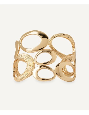 Pulsera Vidal & Vidal dorada diseño calado geométrico en metal con baño de oro 18k