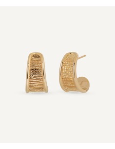 Pendientes Vidal & Vidal semiluna Horizonte dorados en metal con baño de oro 18k