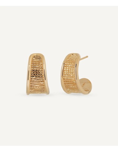 Pendientes Vidal & Vidal semiluna Horizonte dorados en metal con baño de oro 18k