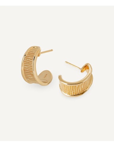 Pendientes Vidal & Vidal semiluna Horizonte dorados en metal con baño de oro 18k