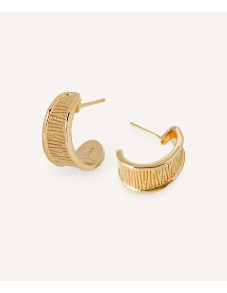 Pendientes Vidal & Vidal semiluna Horizonte dorados en metal con baño de oro 18k