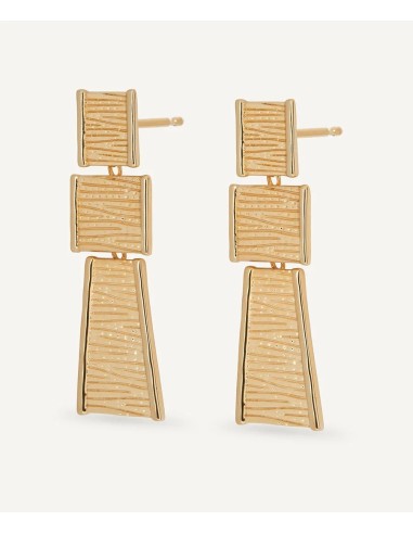 Pendientes largos Vidal & Vidal Horizonte geométricos dorados baño oro 18k
