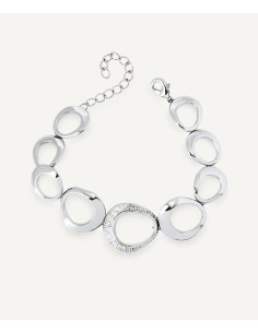 Pulsera Vidal & Vidal Horizonte plateada con ovales irregulares diseño moderno